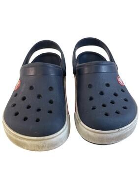 Crocs Blue Red White Kids 12/13 Preowned